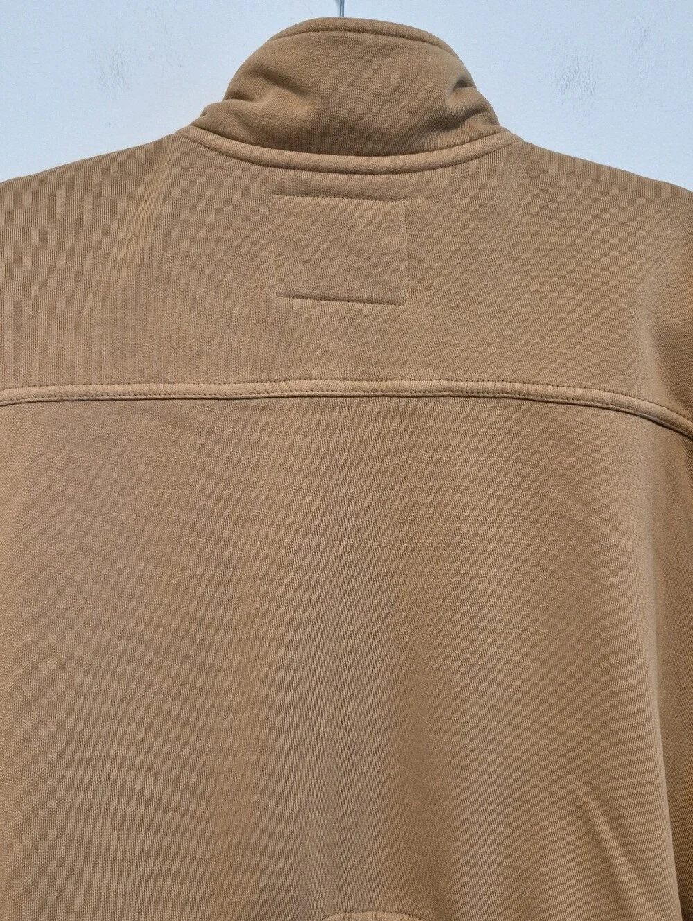 Mutual Weave French Terry Shacket Cotton Knit Jacket Shirt Utility Tan Mens Sz L